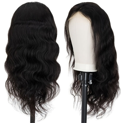 Glueless 13x4 HD Lace Front Human Hair Wig Body Wave Natural Black - WigWonders