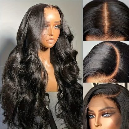 Glueless 13x4 HD Lace Front Human Hair Wig Body Wave Natural Black - WigWonders