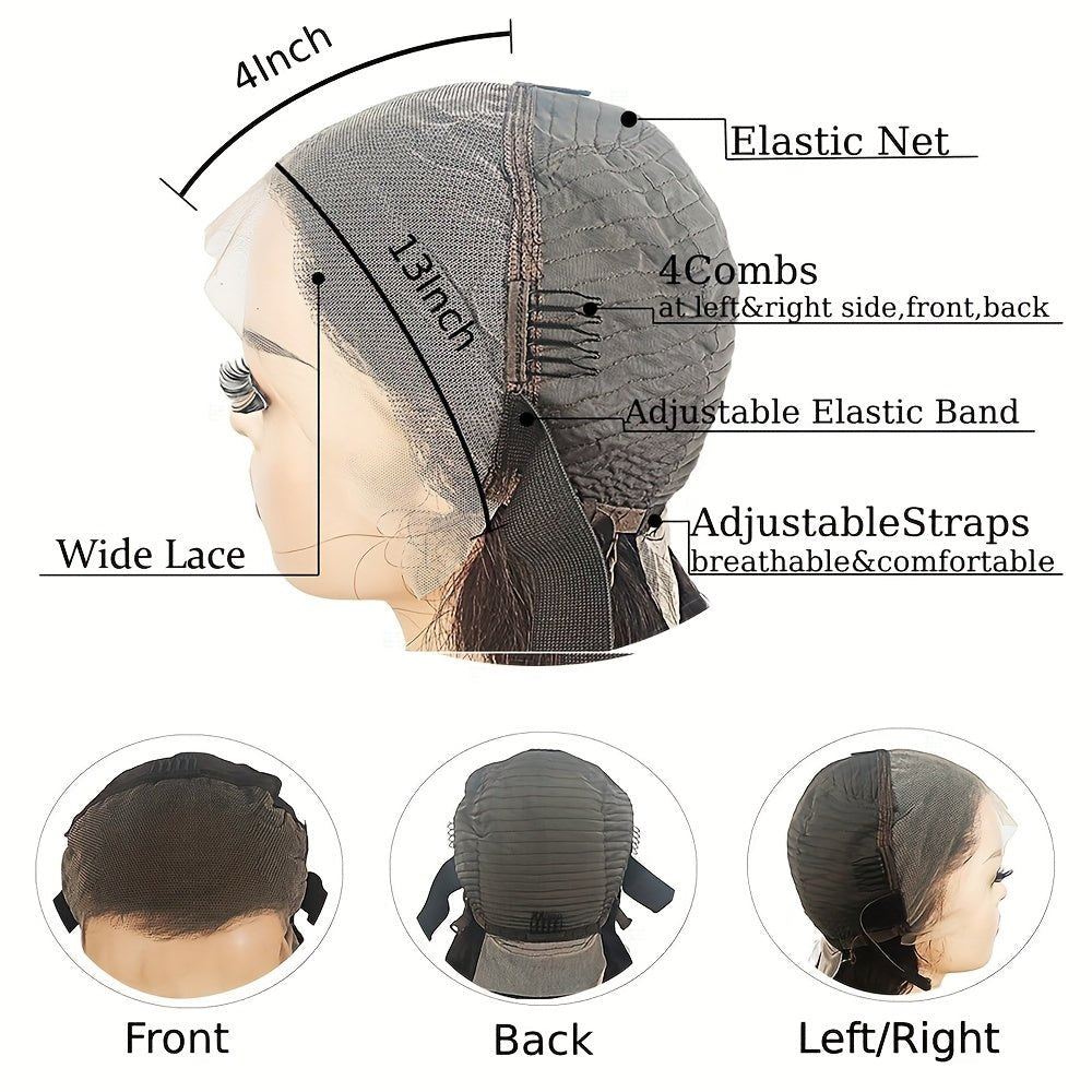 Glueless 13x4 HD Lace Front Human Hair Wig Body Wave Natural Black - WigWonders