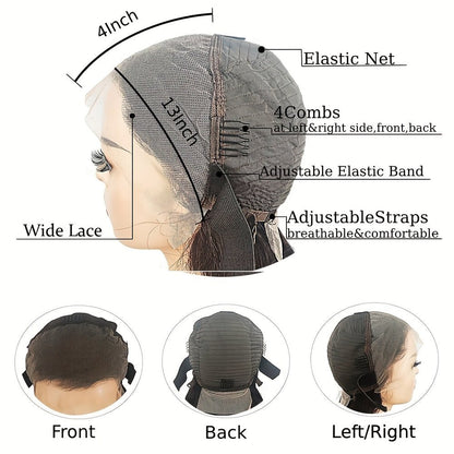 Glueless 13x4 HD Lace Front Human Hair Wig Body Wave Natural Black - WigWonders