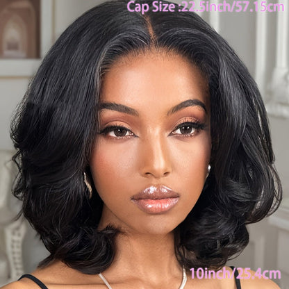 Glueless 5x5 Lace Closure Deep Wave Bob Wig 150% Density Pre - Cut – Natural Black - WigWonders