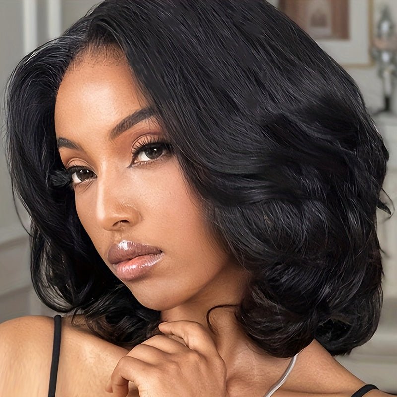 Glueless 5x5 Lace Closure Deep Wave Bob Wig 150% Density Pre - Cut – Natural Black - WigWonders