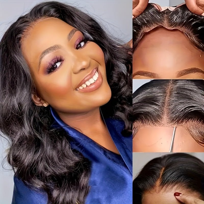 Glueless Body Wave Bob Wig 4x4 HD Lace Front 180% Density Human Hair Black - WigWonders