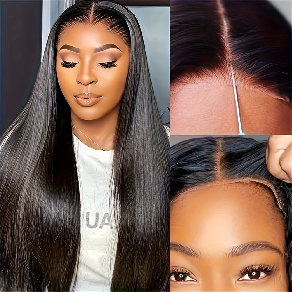Glueless HD Lace Front Wig Human Hair 4x4 Straight Pre - Plucked 180% Density - WigWonders
