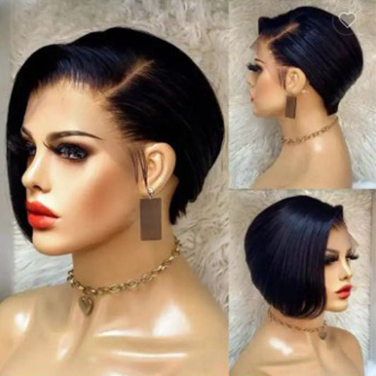 High - Density Pixie Cut Lace Front Human Hair Wig - WigWonders