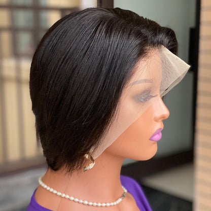 High - Density Pixie Cut Lace Front Human Hair Wig - WigWonders