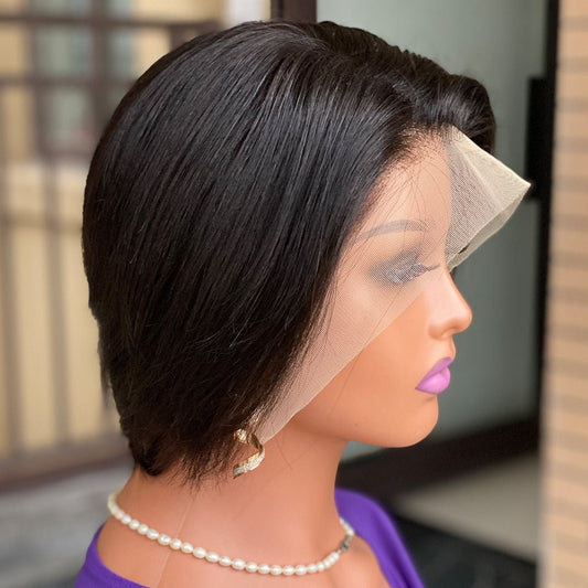 High - Density Pixie Cut Lace Front Human Hair Wig - WigWonders
