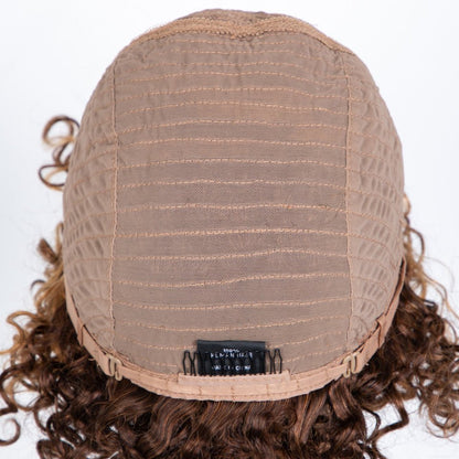 Highlighted Jerry Curl Bob Human Hair Wig - Glueless - WigWonders