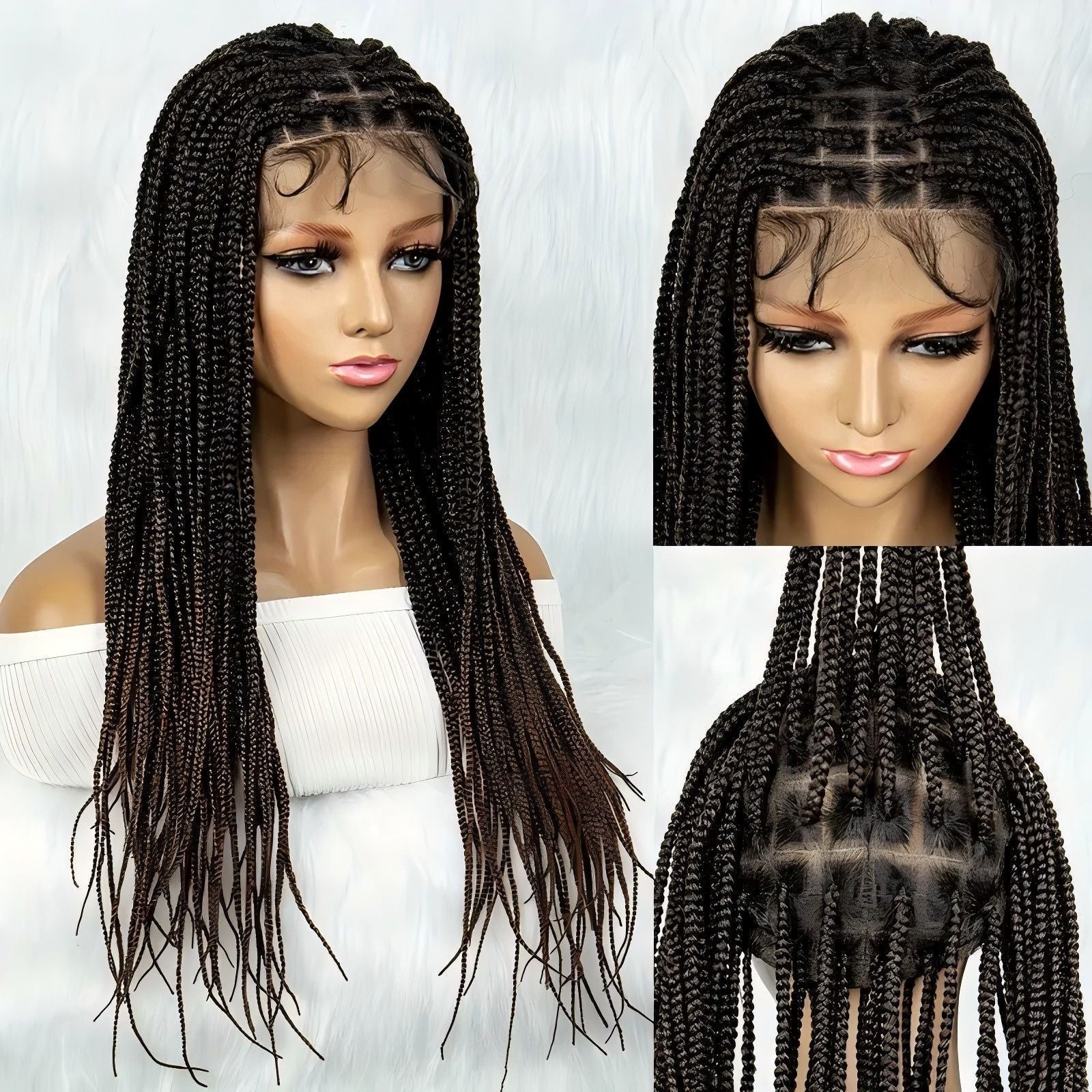 Human Hair Box Braids Wig - Full Lace Hand - Braided Wig - WigWonders