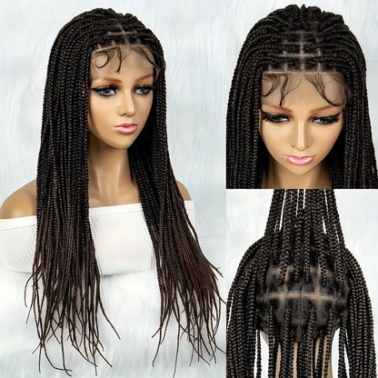 Human Hair Box Braids Wig - Full Lace Hand - Braided Wig - WigWonders