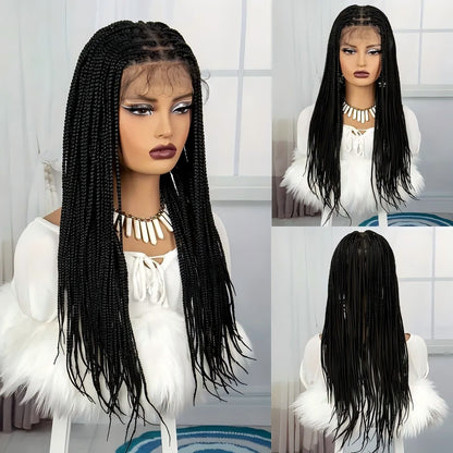 Human Hair Box Braids Wig - Full Lace Hand - Braided Wig - WigWonders