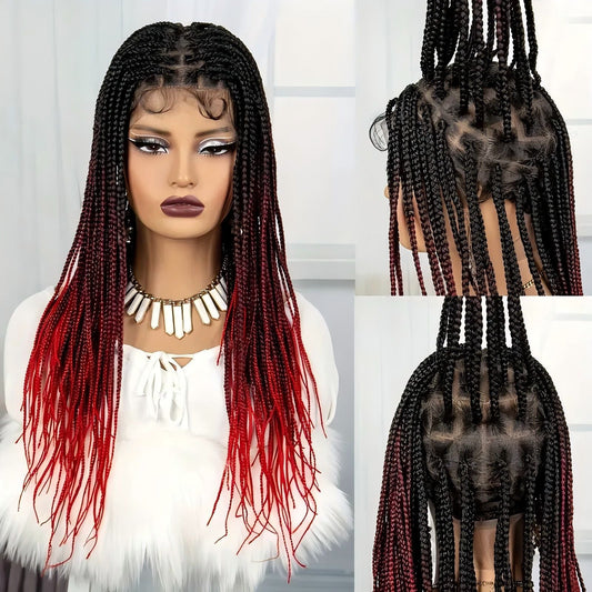 Human Hair Box Braids Wig - Full Lace Hand - Braided Wig - WigWonders