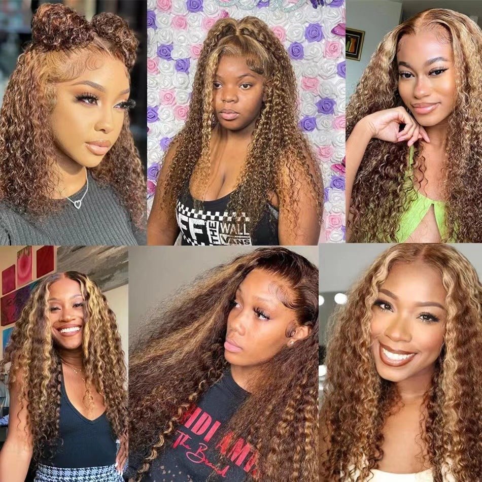 Human Hair Kinky Curly Lace Front Wig Afro Curly Long Wig - WigWonders