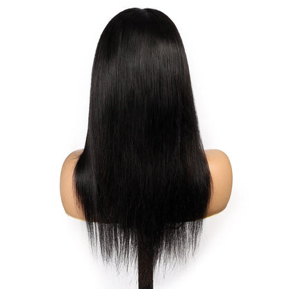 Human Hair Lace Front Wig Straight Middle Part Extra Long - WigWonders