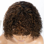 Jerry Curly Human Hair Wig with Bangs - WigWonders