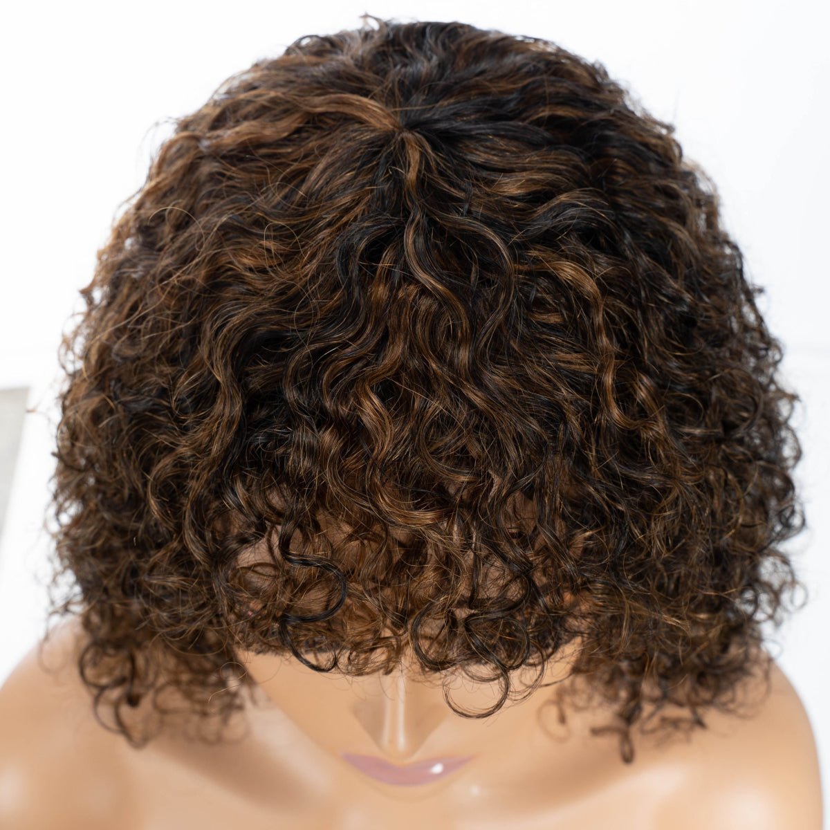 Jerry Curly Human Hair Wig with Bangs - WigWonders
