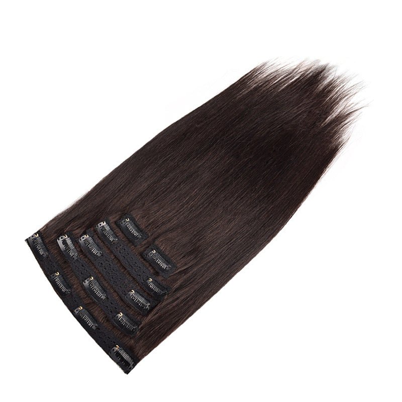 Lace Clip In Human Hair Extensions - Straight Natural Hair - WigWonders