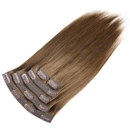 Lace Clip In Human Hair Extensions - Straight Natural Hair - WigWonders