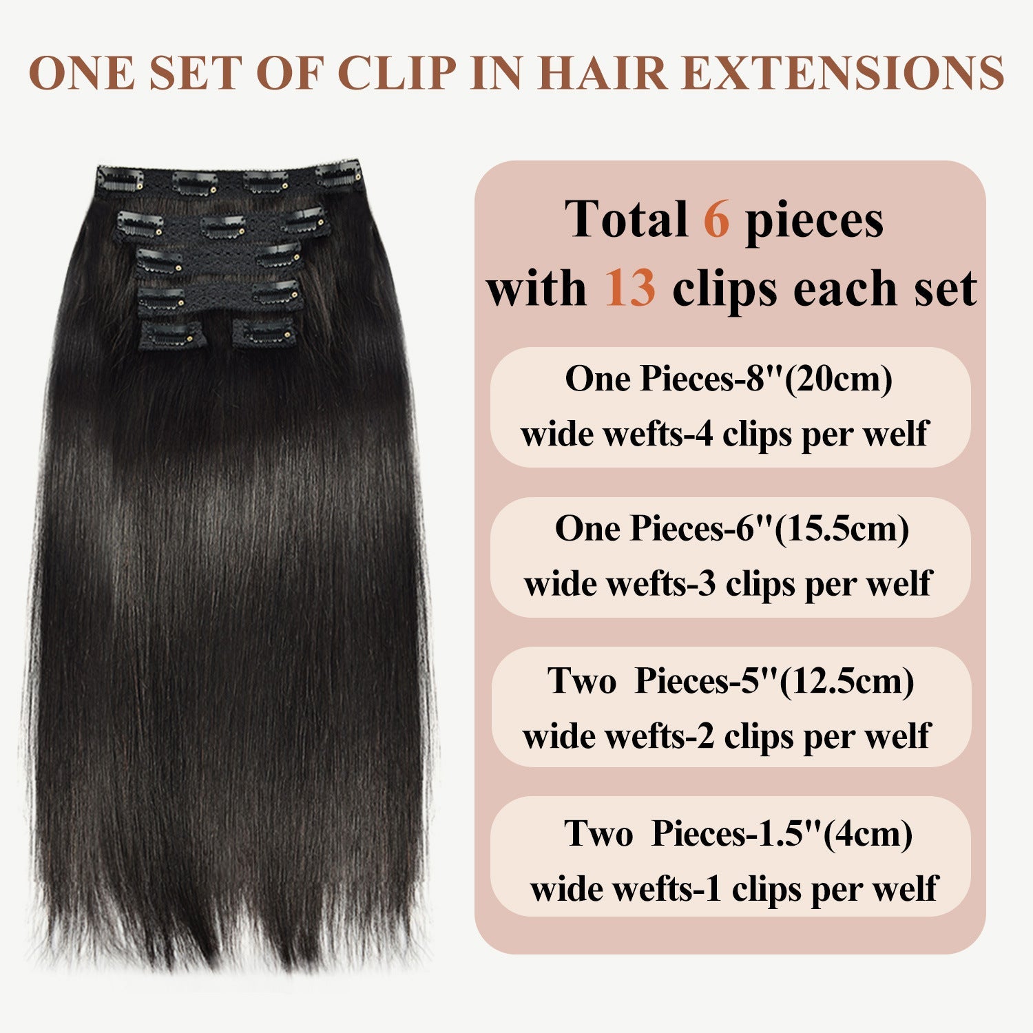 Lace Clip In Human Hair Extensions - Straight Natural Hair - WigWonders