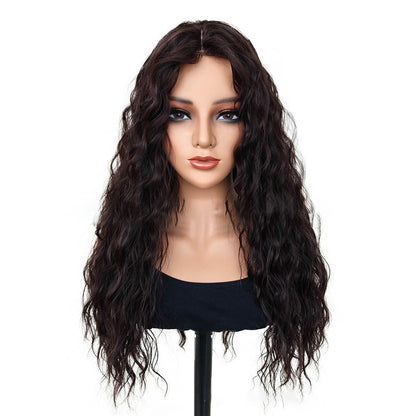 Long Curly Korean Style Lace Scalp Full Cap Synthetic Wig - WigWonders