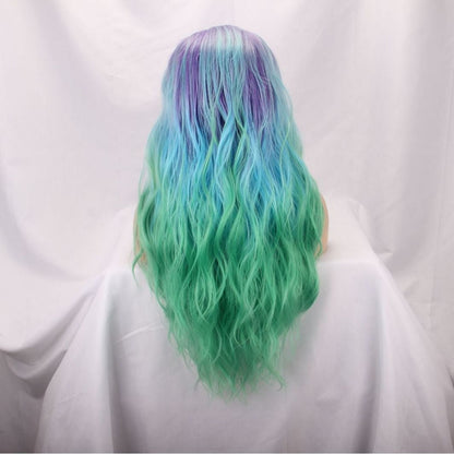 Long Synthetic Lace Front Wig - Ombre Waves & Straight - WigWonders