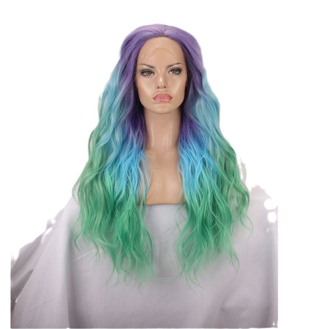 Long Synthetic Lace Front Wig - Ombre Waves & Straight - WigWonders
