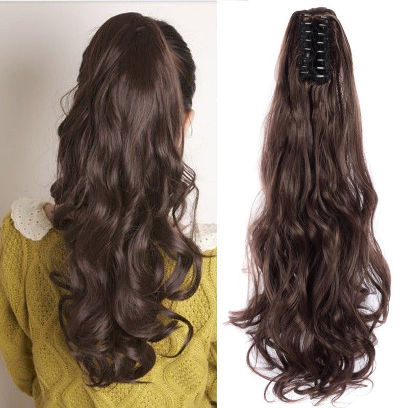 Long Wavy Synthetic Ponytail Hair Extension Invisible Claw Clip - WigWonders