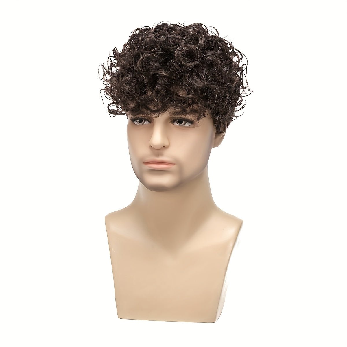 Men's 6" Jerry Curl Short Synthetic Wig - WigWonders