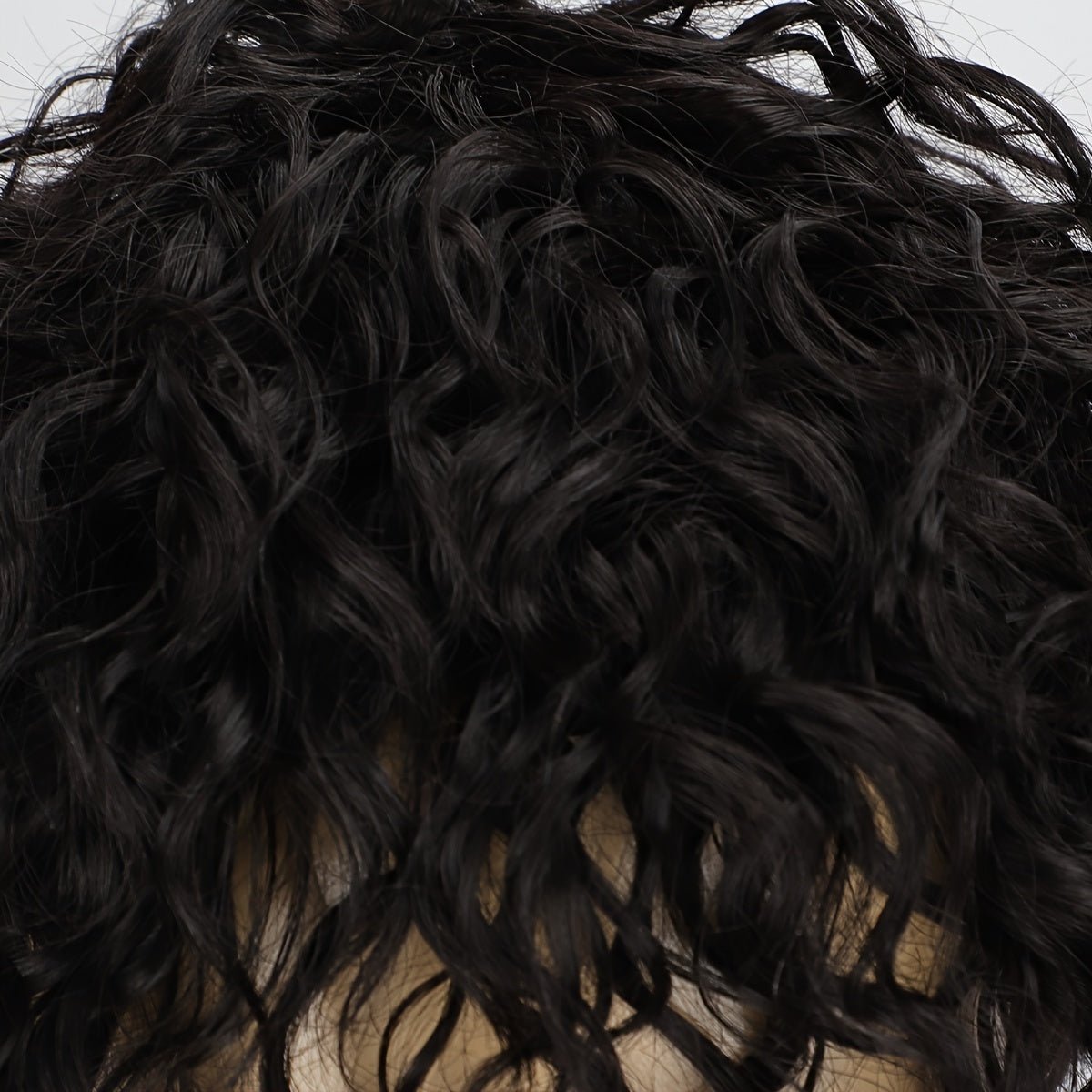 Men's 8" Synthetic Curly Wig - Jet Black - WigWonders