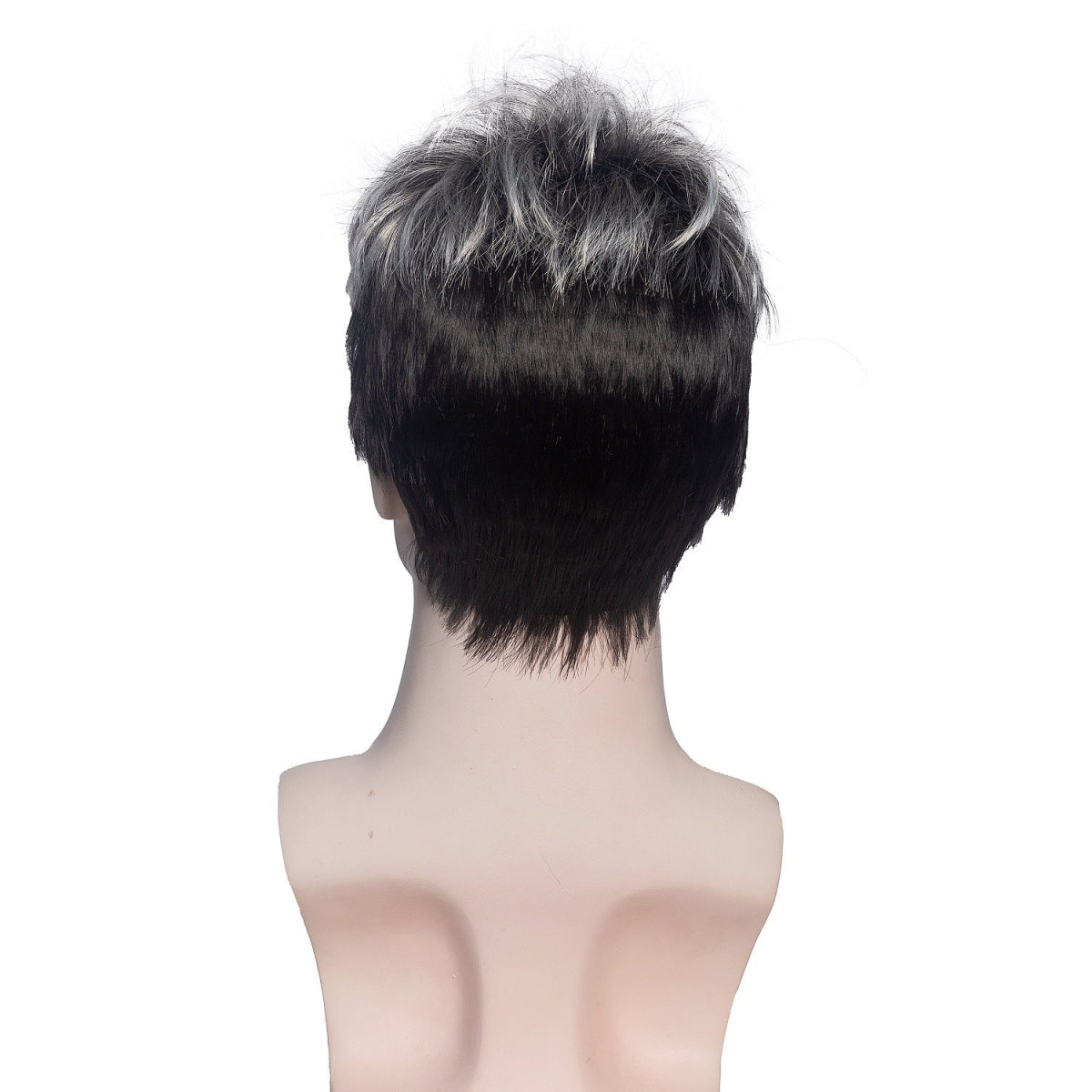 Men's 8" Synthetic Wig - Mixed Gray & Black - WigWonders