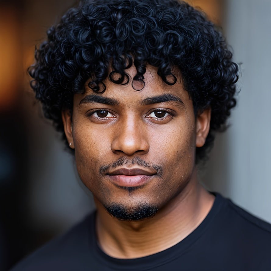 Men's Short Kinky Curly Synthetic Wig - 70s Disco Style - WigWonders