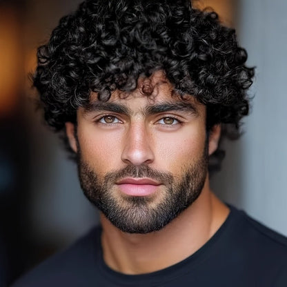 Men's Short Kinky Curly Synthetic Wig - 70s Disco Style - WigWonders