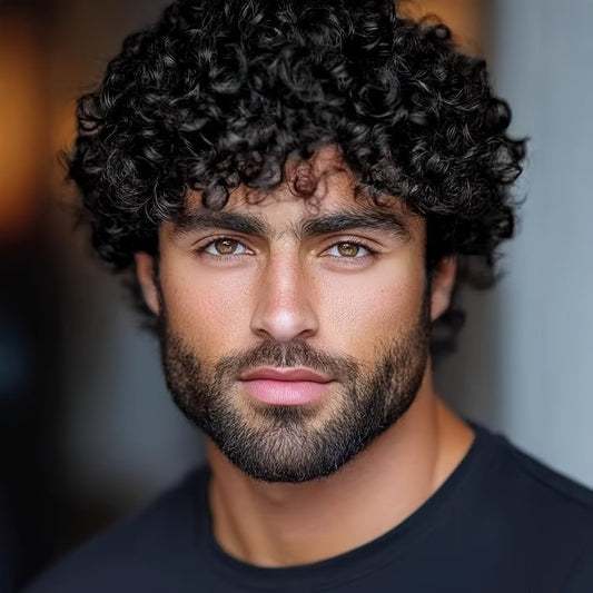 Men's Short Kinky Curly Synthetic Wig - 70s Disco Style - WigWonders