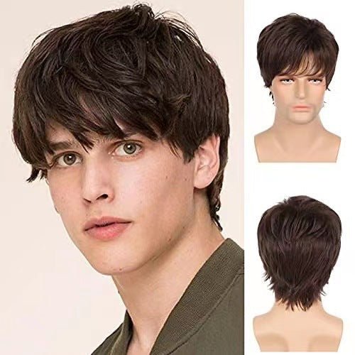Men's Short Straight Synthetic Wig - Multiple Colors - WigWonders