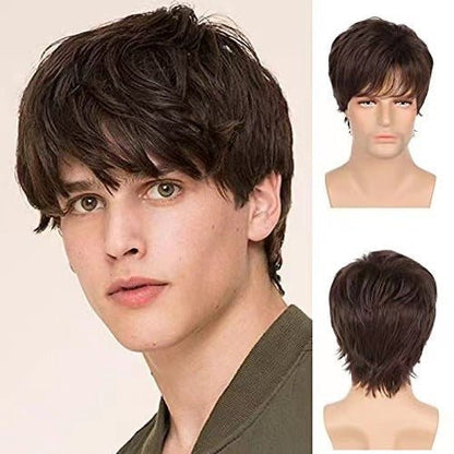 Men's Short Straight Synthetic Wig - Multiple Colors - WigWonders