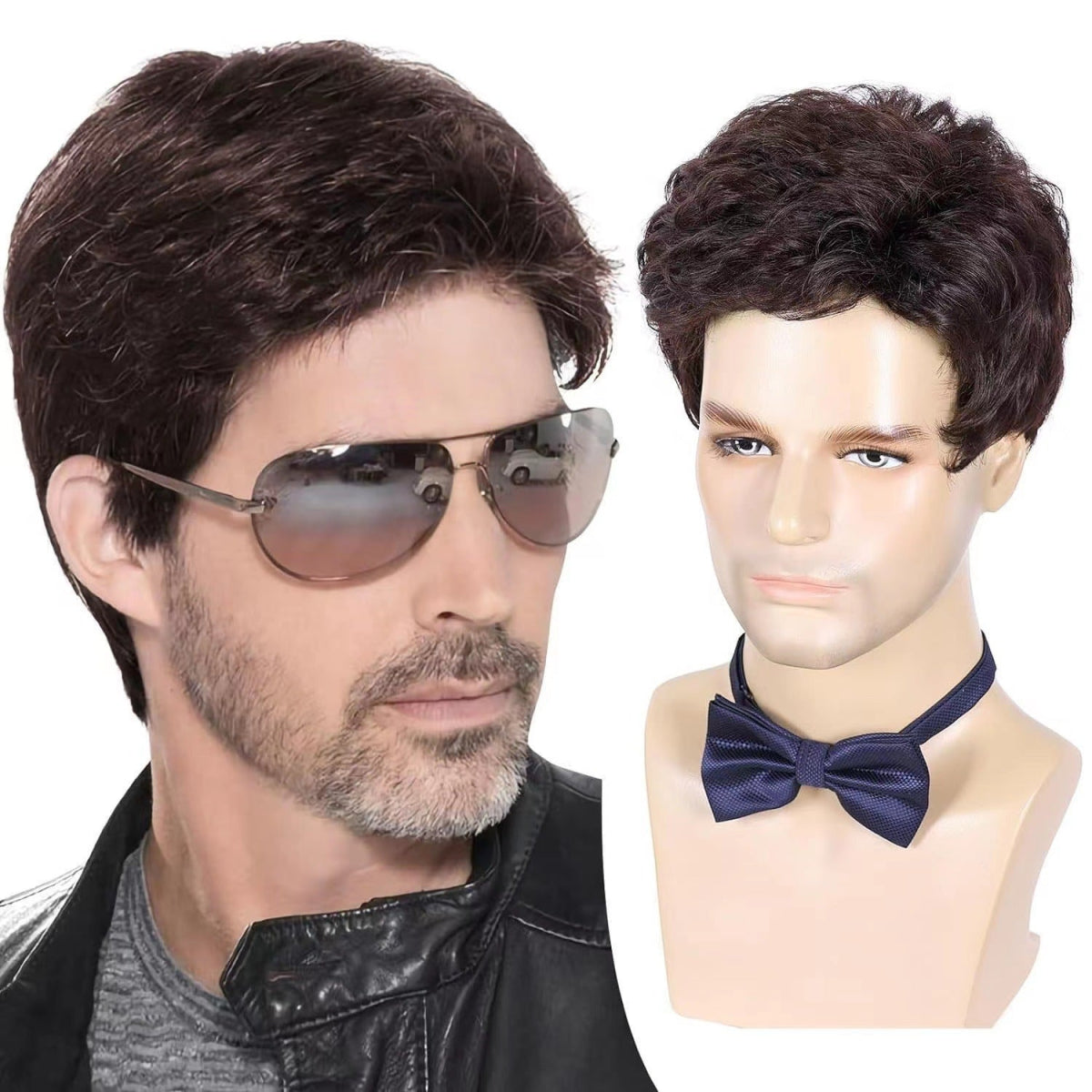 Men's Short Straight Synthetic Wig - Multiple Colors - WigWonders