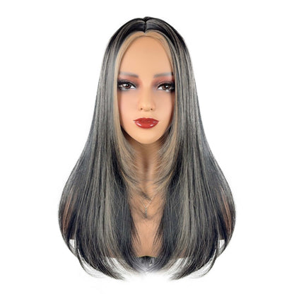 Middle Part Ombré Straight - Wavy Full Cap Synthetic Hair Wig - WigWonders