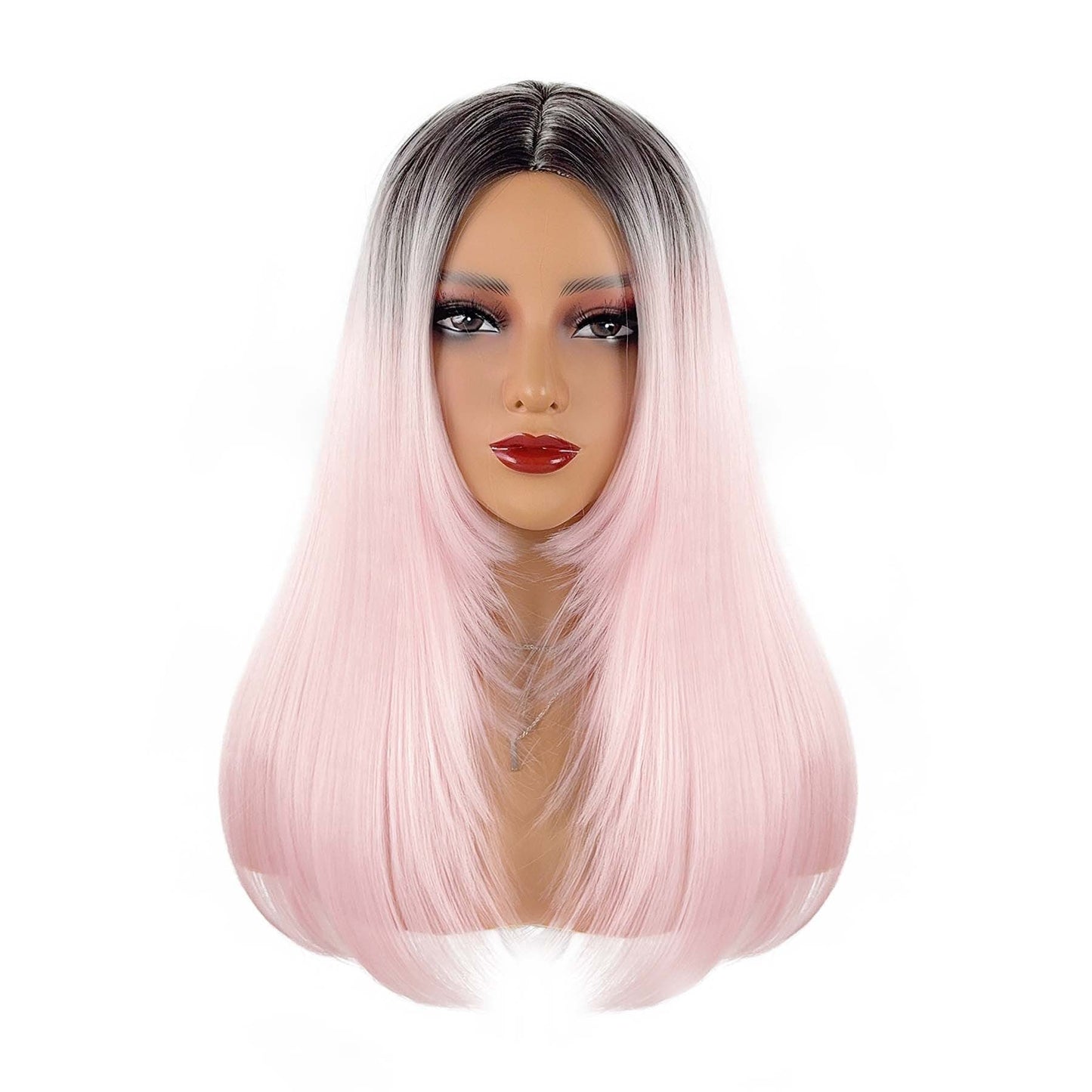Middle Part Ombré Straight - Wavy Full Cap Synthetic Hair Wig - WigWonders