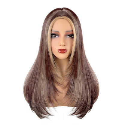 Middle Part Ombré Straight - Wavy Full Cap Synthetic Hair Wig - WigWonders