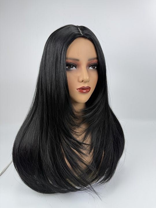 Middle Part Ombré Straight - Wavy Full Cap Synthetic Hair Wig - WigWonders