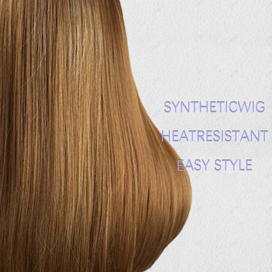 Middle Part Ombré Straight - Wavy Full Cap Synthetic Hair Wig - WigWonders