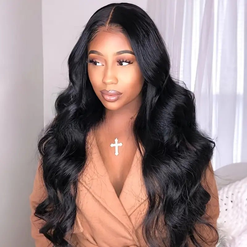 Middle Part Wavy Full Head Synthetic Wig - Long High - Temperature Fiber Hair - WigWonders