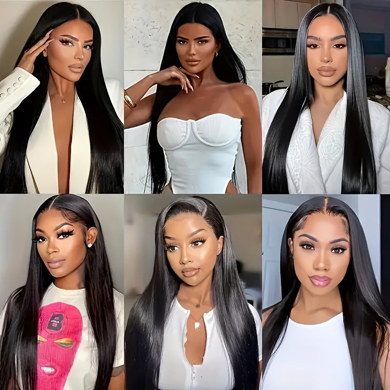Natural Black Straight Lace Closure Wig | 4x4 HD Transparent Lace Glueless - WigWonders