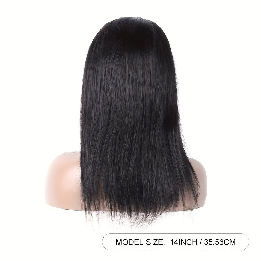 Natural Black Straight Lace Closure Wig | 4x4 HD Transparent Lace Glueless - WigWonders