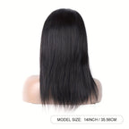 Natural Black Straight Lace Closure Wig | 4x4 HD Transparent Lace Glueless - WigWonders