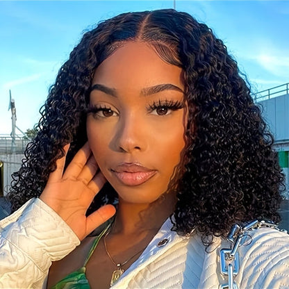 Natural Wave Human Hair Lace Front Wig - No Glue Needed - WigWonders