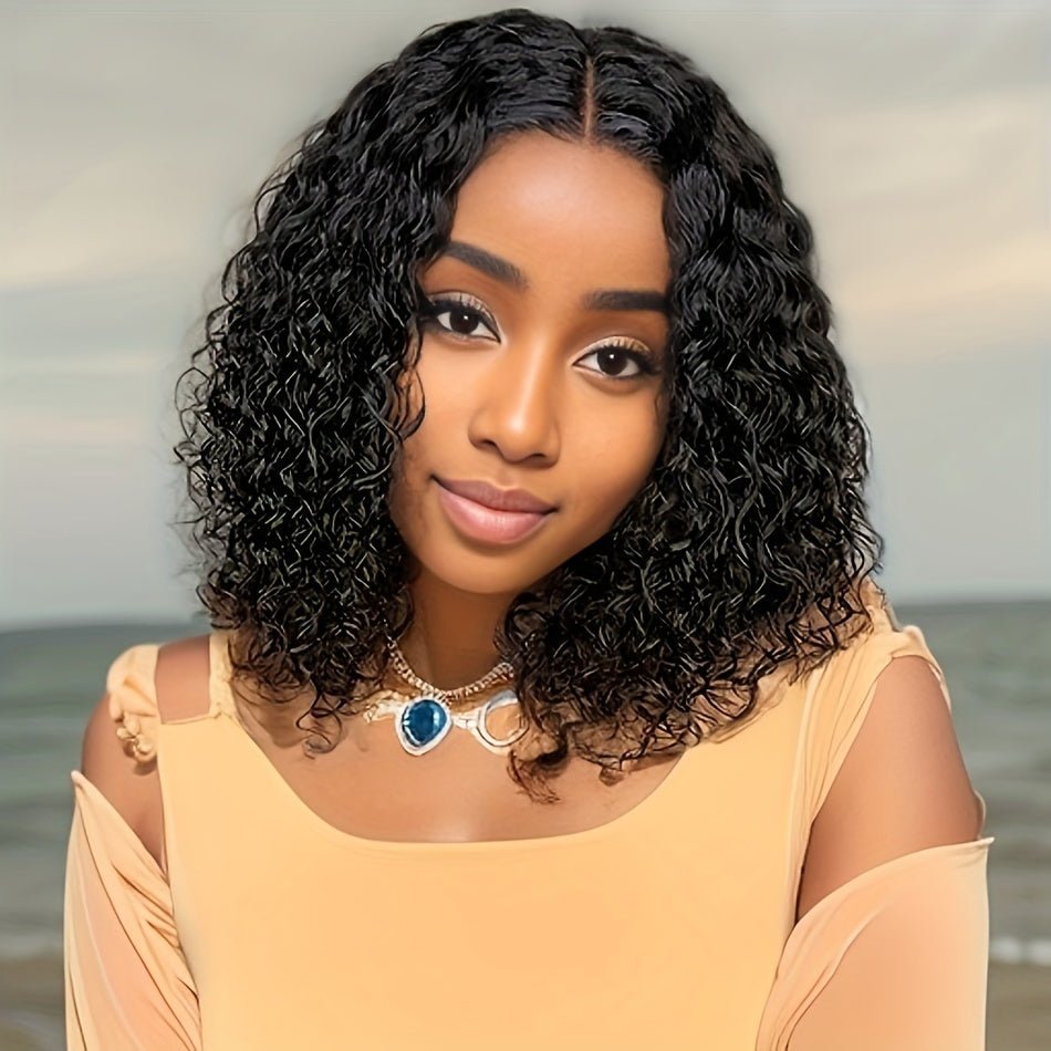 Natural Wave Human Hair Lace Front Wig - No Glue Needed - WigWonders