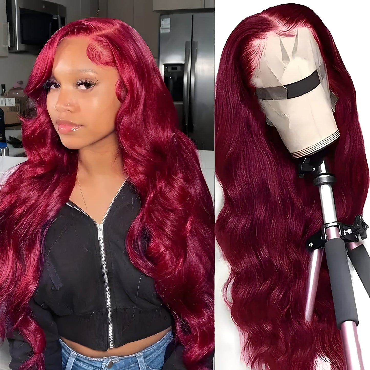 Ombre Long Wavy Synthetic Lace Front Wig - WigWonders