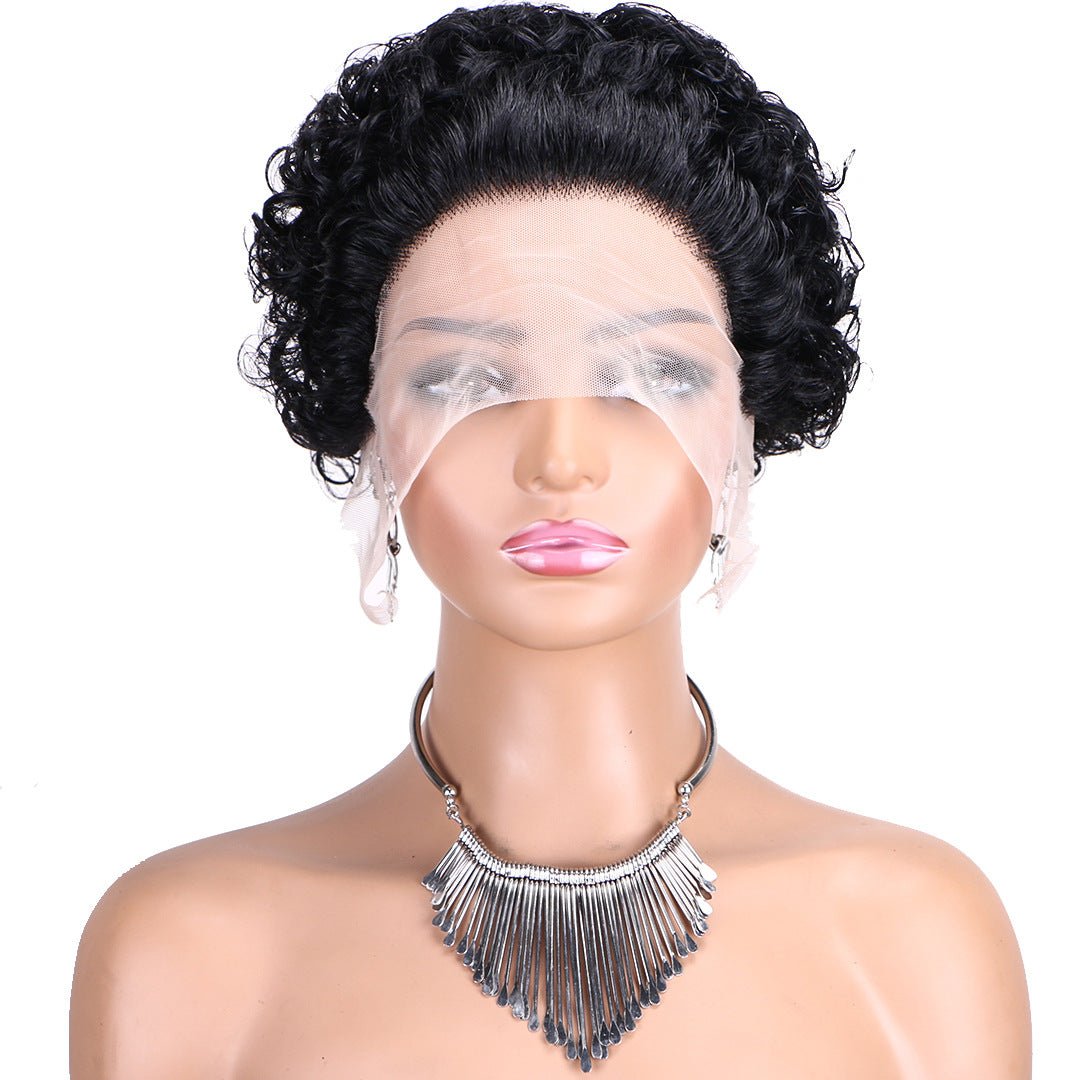 Pixie Curly 13x1 Lace Front Human Hair Wig - Short Bouncy Curls - WigWonders