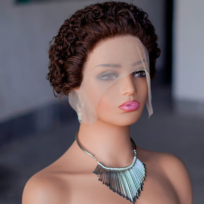 Pixie Curly 13x1 Lace Front Human Hair Wig - Short Bouncy Curls - WigWonders
